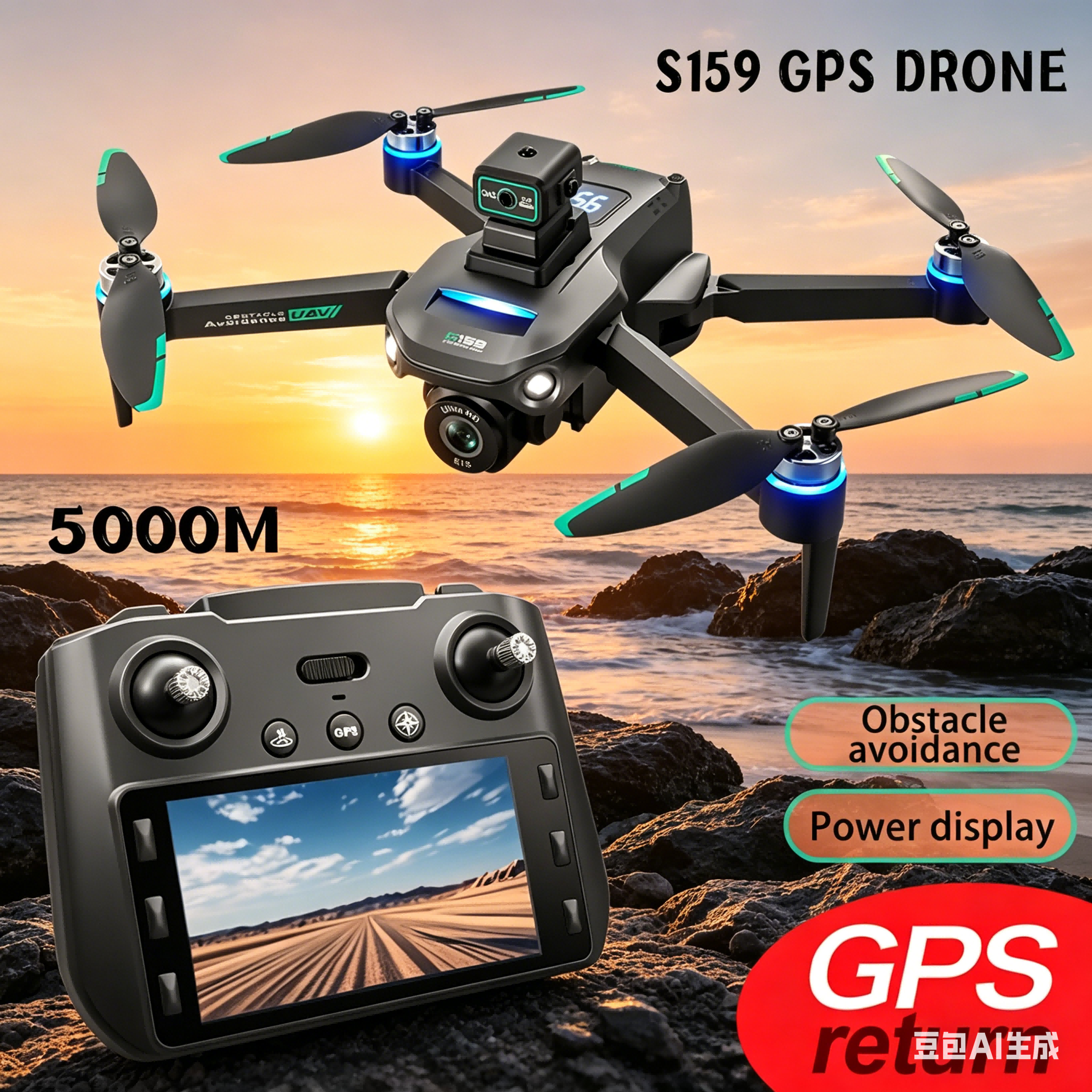 Dron Rc Quadcopter - S159 GPS Drone 4K Profesional Dual