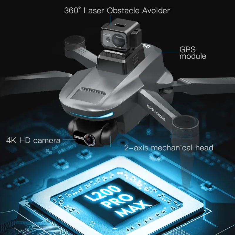 L200 PRO MAX Drone 4K 2-Axis P - Dron Rc Quadcopter recension och pris
