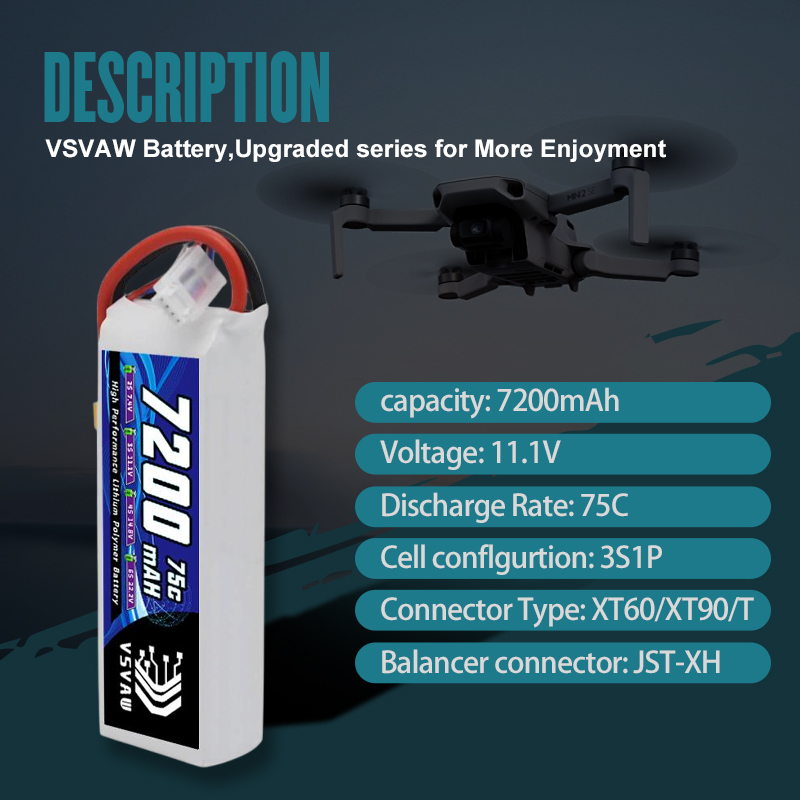 VSVAW 3S Lipo Battery 11.1V 72 - Drone Rc Board recension och pris