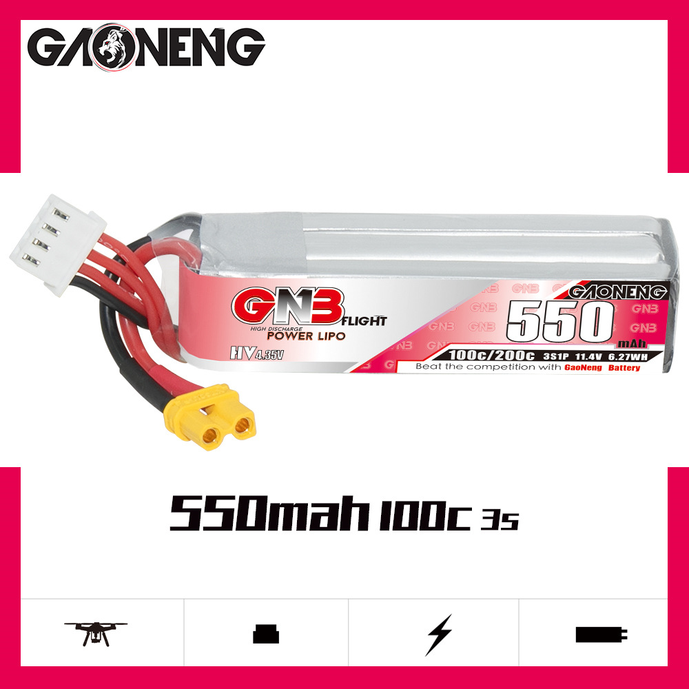 GNB HV 11.4V 550mAh 100C/200C  - Drone Rcs recension och pris