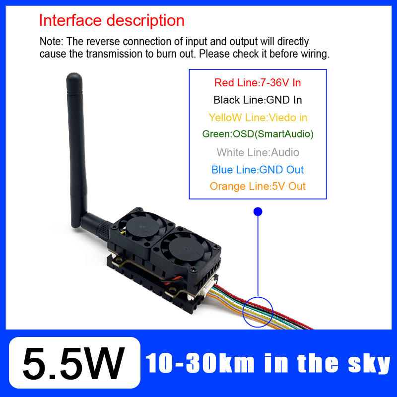 Long Range 5.8GHz 5.5W Video T - Drone Rc Board recension och pris
