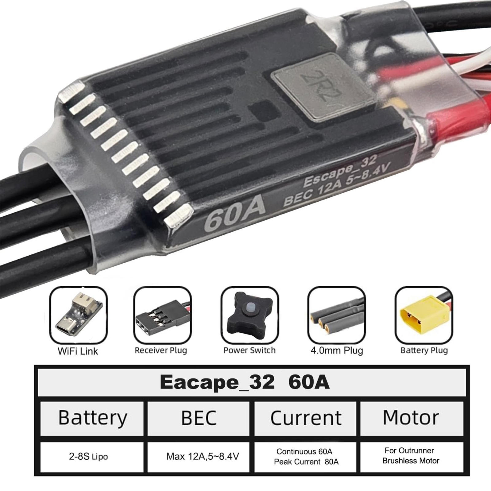 Ghost Brushless ESC 60A ESC wi - Esc 4In1 Brushless recension och pris